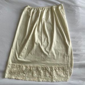 Vintage cream midi slip skirt